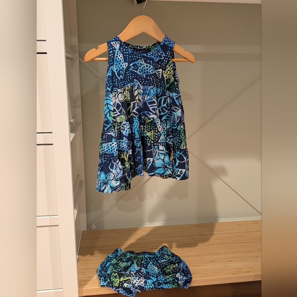 Blue and Green Kids Dress